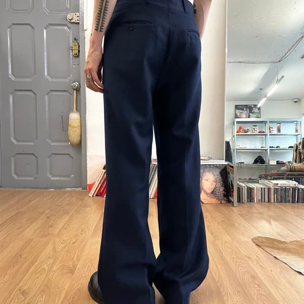 80s Talon zip 울 플레어 팬츠