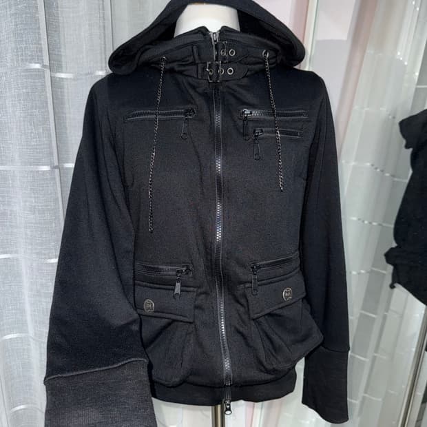 세실맥비 넥버클 하이넥 y2k 투웨이 자켓 후드집업