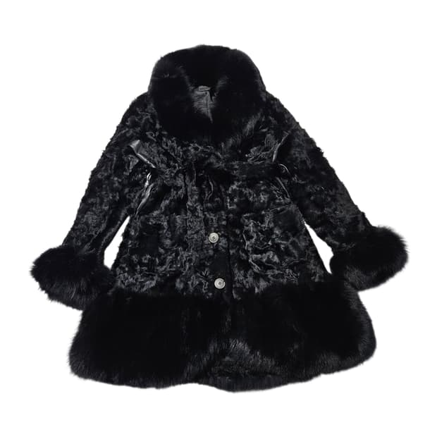 안나수이 블랙 퍼 코트[S]