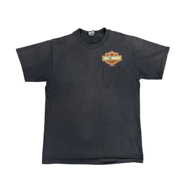 빈티지 90s Harley Davidson 할리데이비슨 포켓 로고 티셔츠