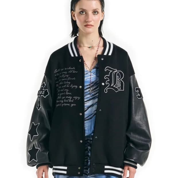 배디 badee 바시티 자켓 블랙