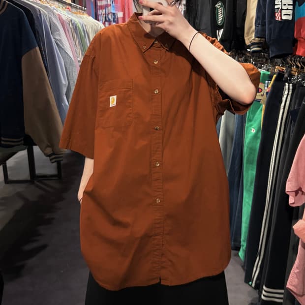 [IM] Carhartt 칼하트 반팔 셔츠 오렌지브라운