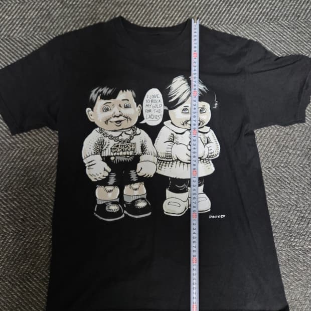 스투시 x 파운드 빈티지 반팔 블랙