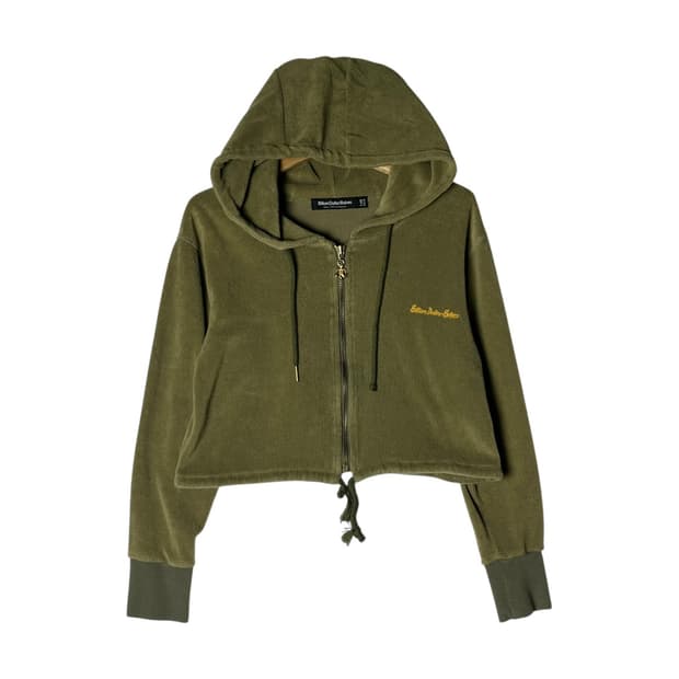 [Billion Dollar Babes] 벨벳 크롭 후드집업