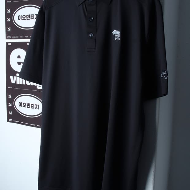 (L-2XL) 캘러웨이 반팔 카라 티셔츠 골프 기능성 블랙-H35186