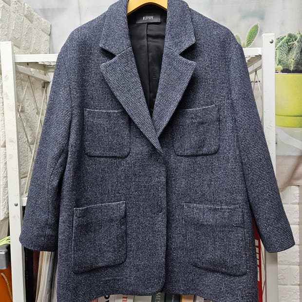 블루페페 여성자켓 77 울자켓 체크 겨울자켓 AD31