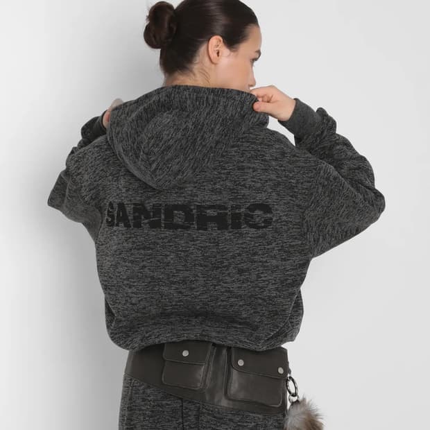 샌드릭 BRUSHED BOKASHI HOODED ZIP UP_BLACK