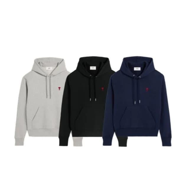 아미 후드티 블랙/네이비/그레이 새상픔