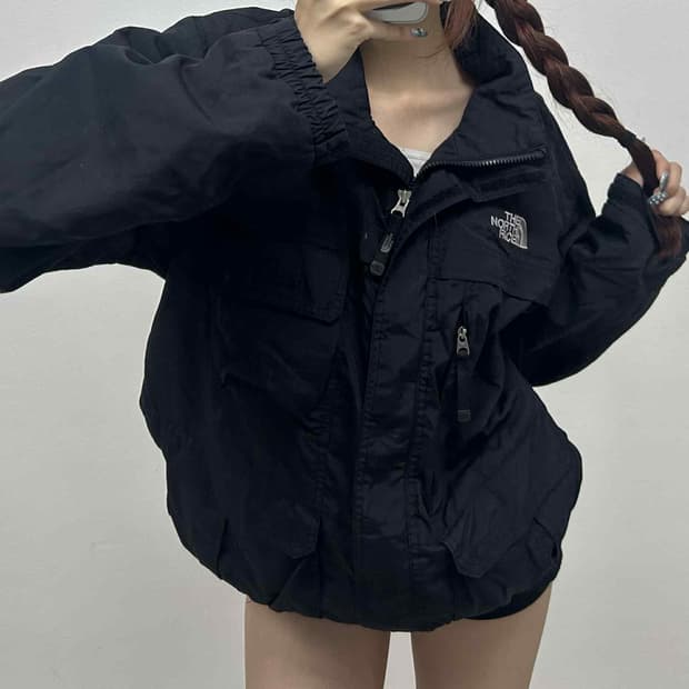 노스페이스 고프코어 탄창포켓 블랙 대장급 윈드브레이커 자켓 바람막이 희귀