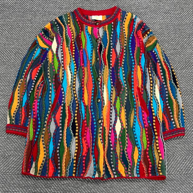 오스트레일리아 울 케이블 가디건 v1043