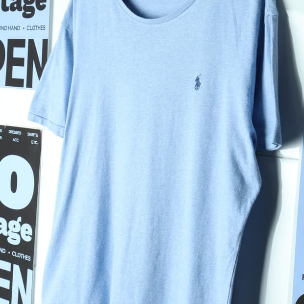 (XL) 폴로 랄프로렌 반팔 티셔츠 연하늘 포니 면 아메카지-H31852