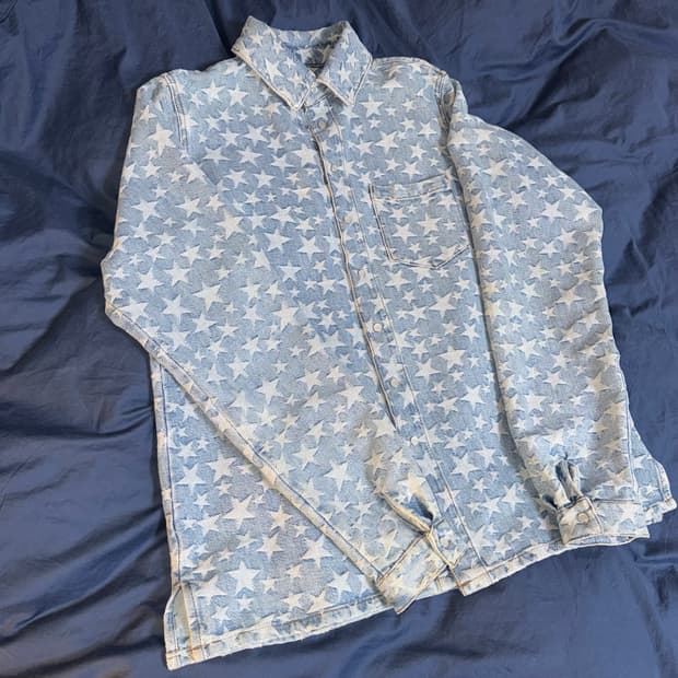 (M) ERL 이알엘 스타 패턴 데님 셔츠