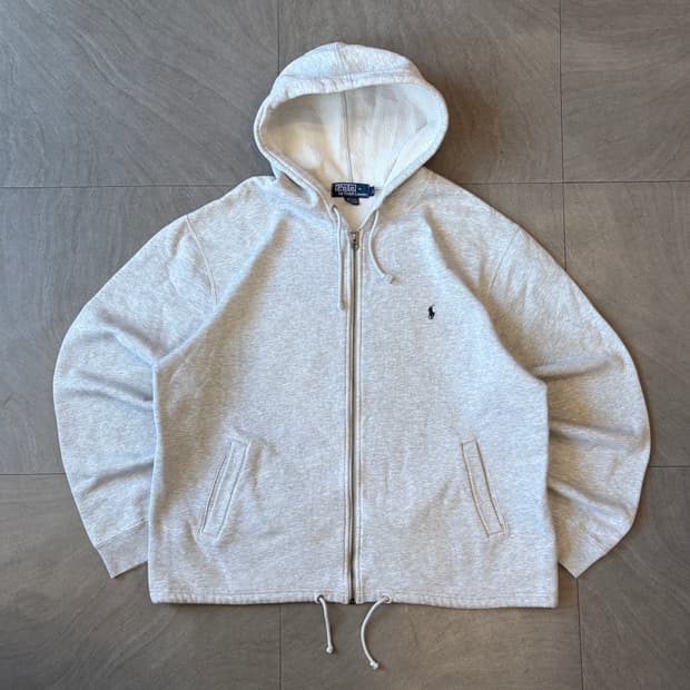 폴로 그레이 후드 집업 자켓