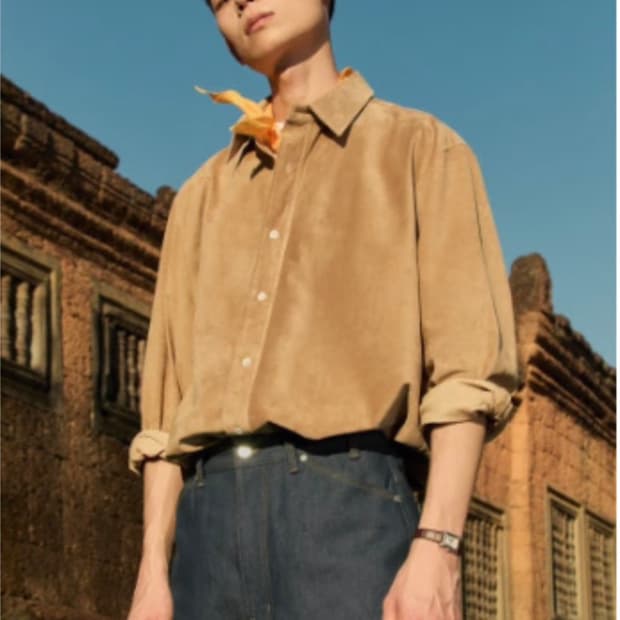 에스티유 STU 카멜 레더 셔츠 Leather Shirt Camel   