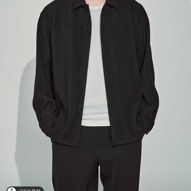 타임옴므 플리츠 스트레치 셔츠 100