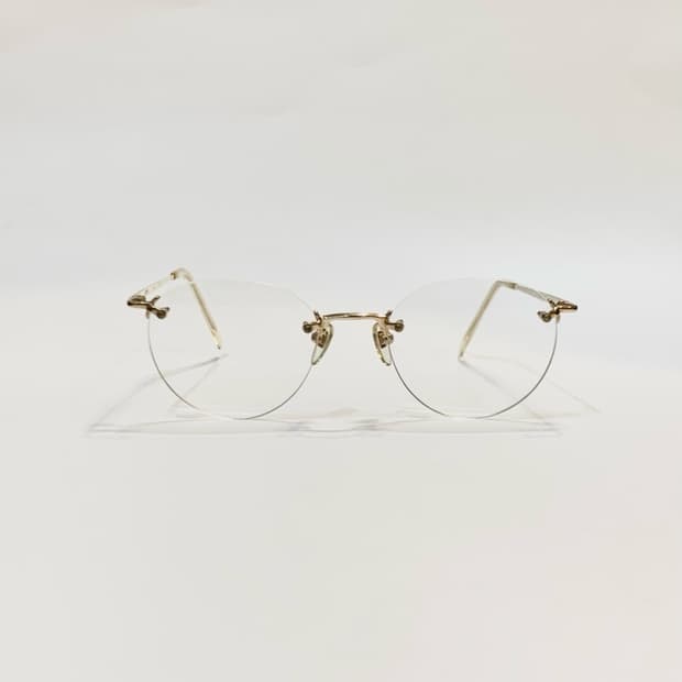 [픽키-680] 골드 라운드 림리스 안경 미니멀 클래식