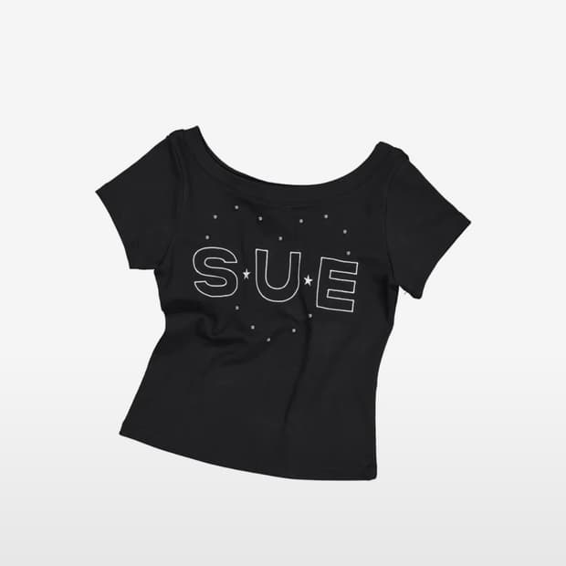 셋업이엑스이 SUE WIDE NECK TOP / BLACK