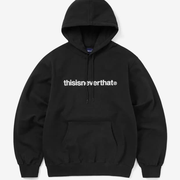 디스이즈네버댓 t logo 후드티 블랙