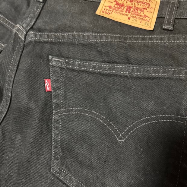 00s 리바이스 550 흑청 W38 L32 컷팅반바지 블랙진 빈티지 구제