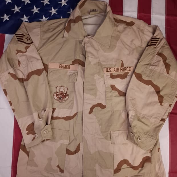 오리지날 90's 미국제조 미군 사막삼색 립스탑 BDU 자켓