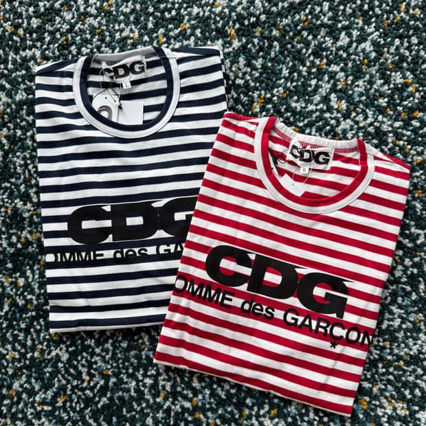 꼼데가르송 CDG 로고 스트라이프 롱슬리브 2컬러