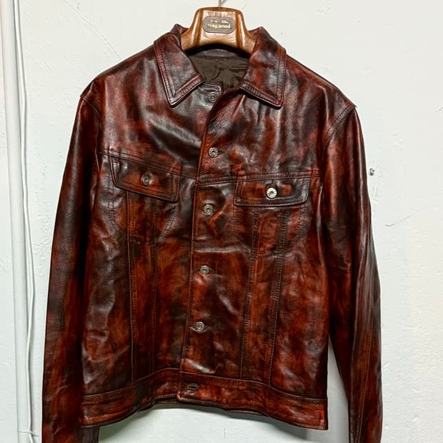 Seno Unico 레더 트러커 자켓 XL