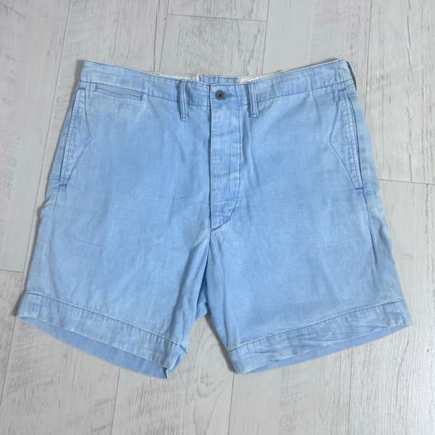 RRL 가먼트다잉 오피서 샴브레이 치노쇼츠 34