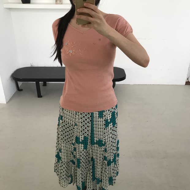 vintage pattern pink top