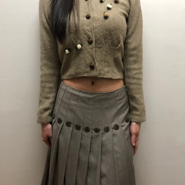 빈티지 베이지 니트 가디건