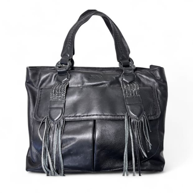 장폴고티에 아카이브 빈티지 프린지 레더 토트백