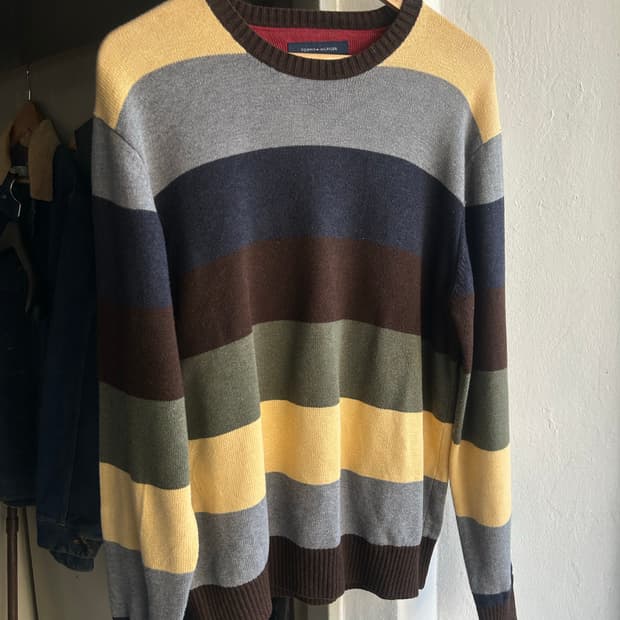 00’s 타미힐피거 칼라블럭 니트