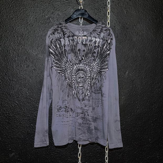 PREPOTENTE – Silver Wing Skull Graphic L