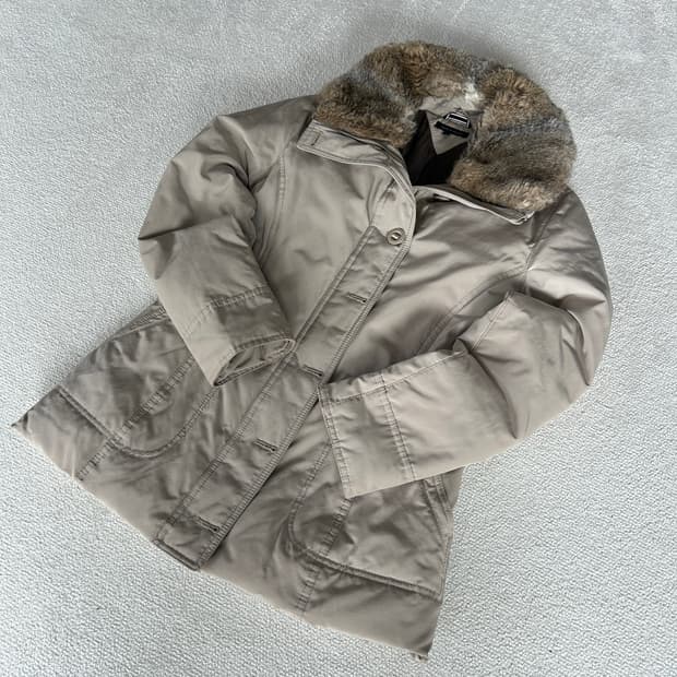 타미힐피거 퍼 탈부착 패딩 코트 s