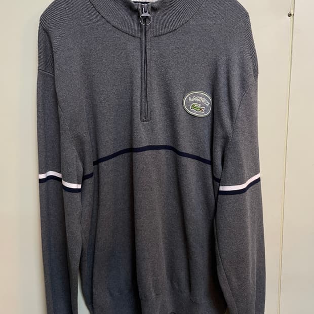 라코스테 반집업 니트