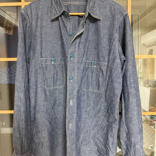 엣라코 타임원클로딩 샴브레이 셔츠 16 사이즈