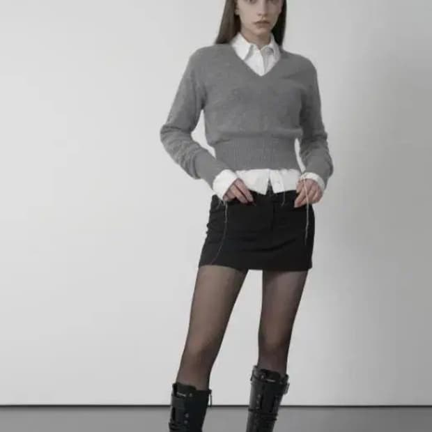 보헤미안서울 보헴서 핀스트라이프 미니스커트 M