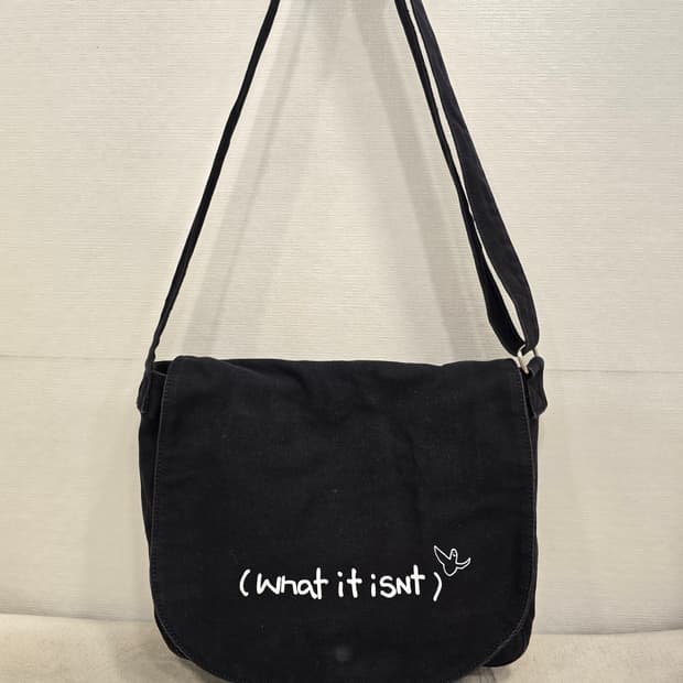 와릿이즌 남여공용 캔버스 메신저백 크로스백