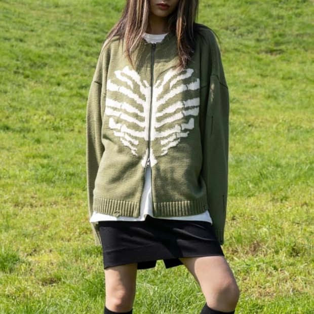 엑스톤즈 보운 니트 집업