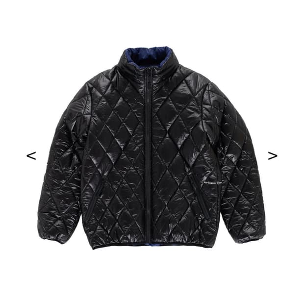 팝트레이딩컴퍼니 리버서블 퀄팅 패딩 블랙/블루 (S)