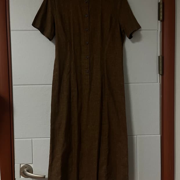 브라운 린넨 원피스