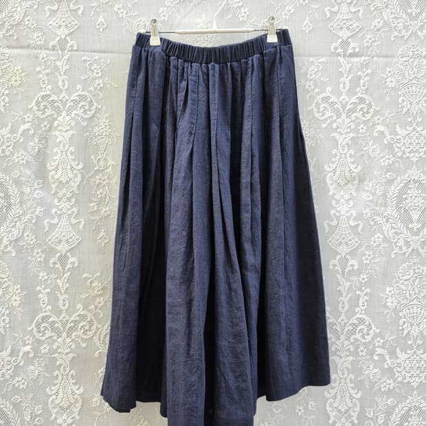 리넨 주름스커트 (made in italy)