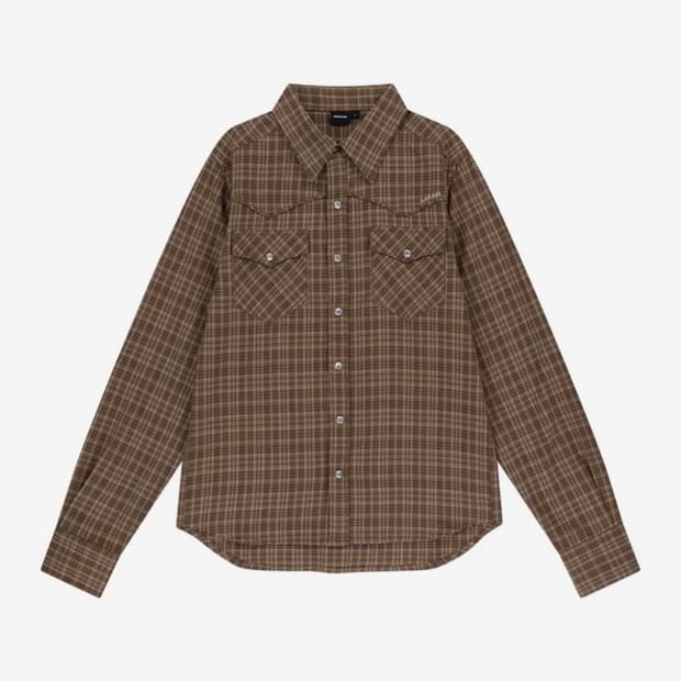 아캄 Western Check Shirts (Brown) 2size