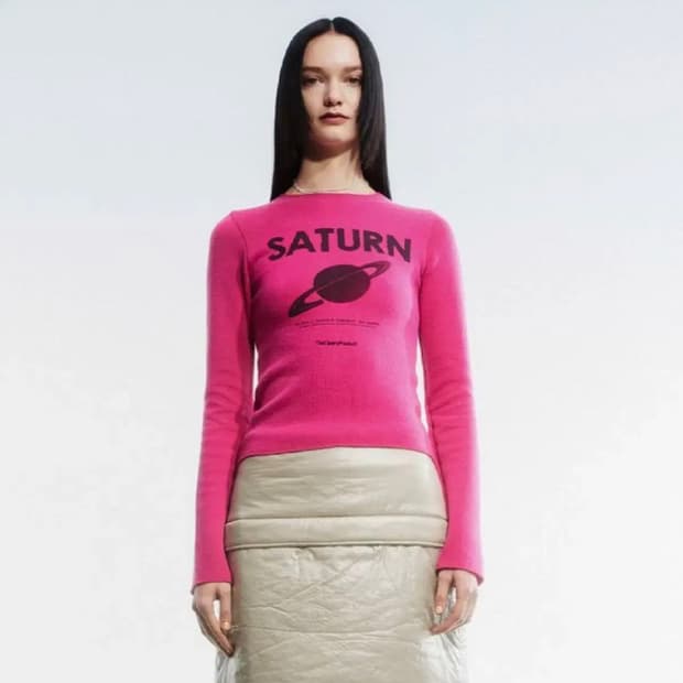 더오픈프로덕트 open yy Saturn fitted top pink