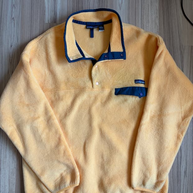 90s 파타고니아 신칠라 눈없는로고 옐로우 xl