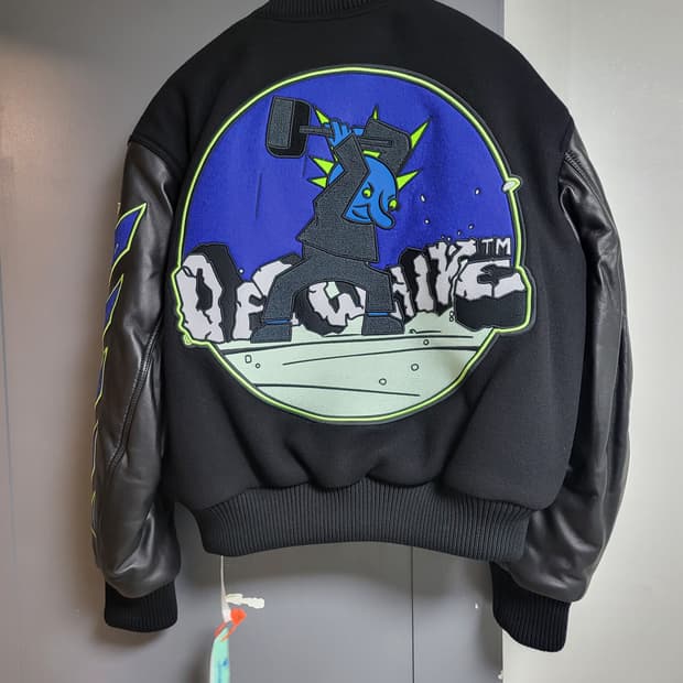 *새상품* 정품 오프화이트 최고급라인 바스헤머 바시티 가죽자켓