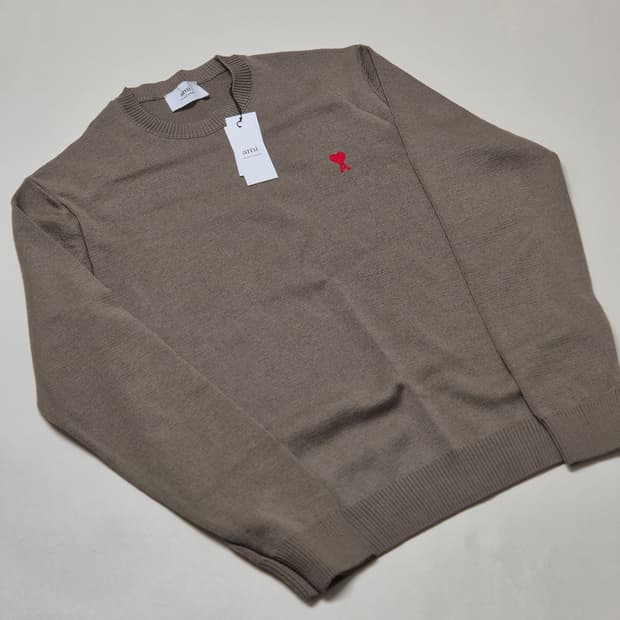 아미 스몰 하트 로고 울 니트 토프 XL