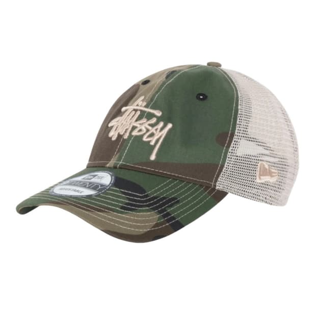 스투시 뉴에라 9Twenty 베이직 트러커 우드랜드 카모