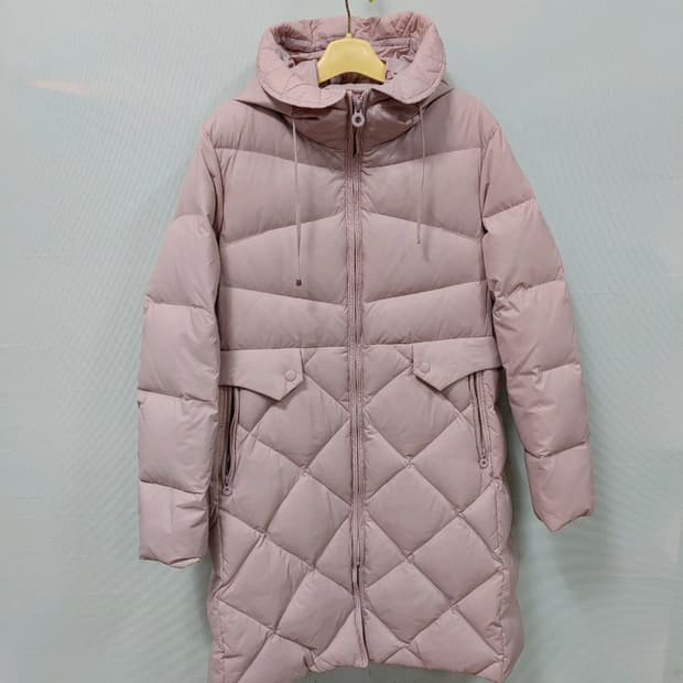 비지트인뉴욕 핑크 롱 후드 패딩 점퍼 55