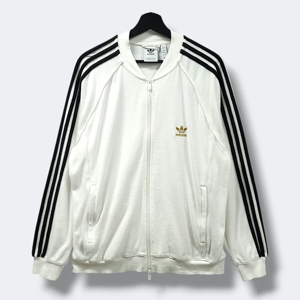 [L] 아디다스 화이트&블랙라인 오리지널 테리 슈퍼스타 져지