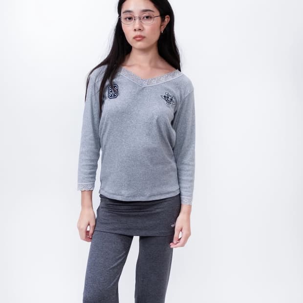 샬롬 클럽 BUDDY LACE TOP GRAY 